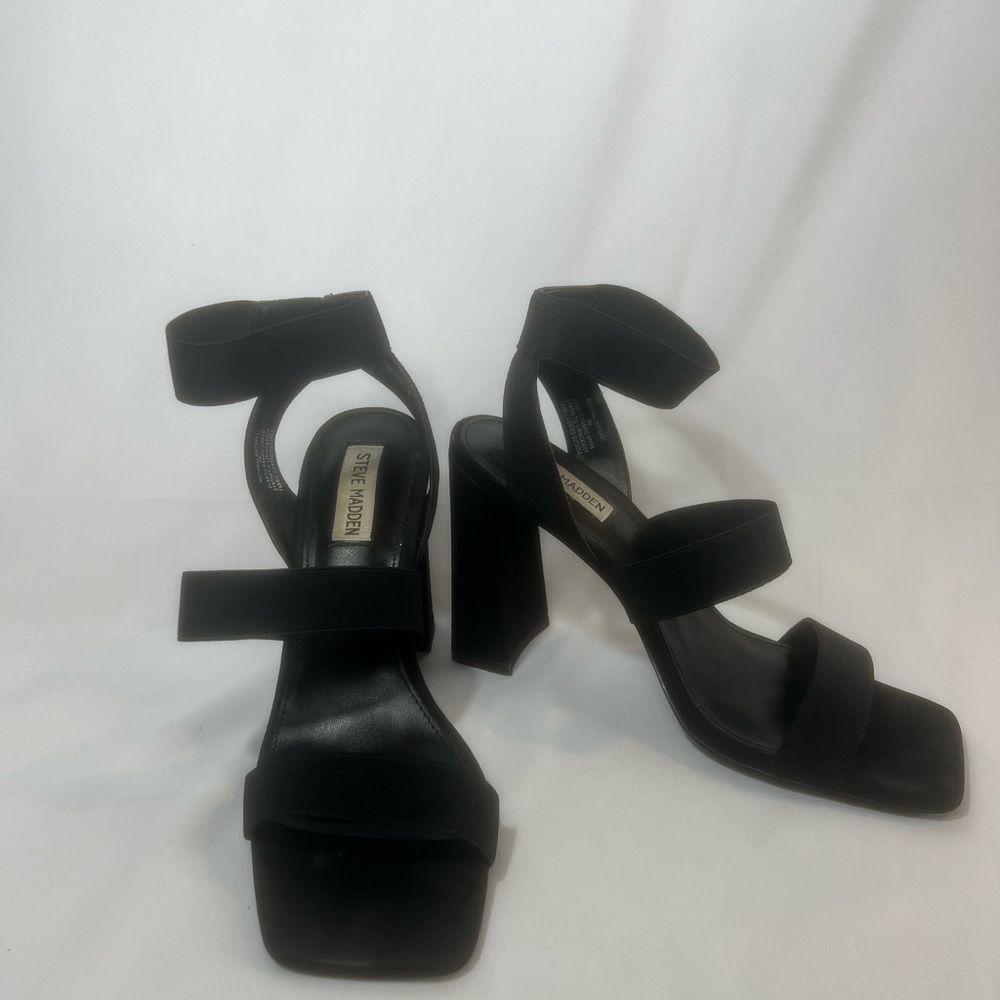 Steve Madden Black Strappy Heels